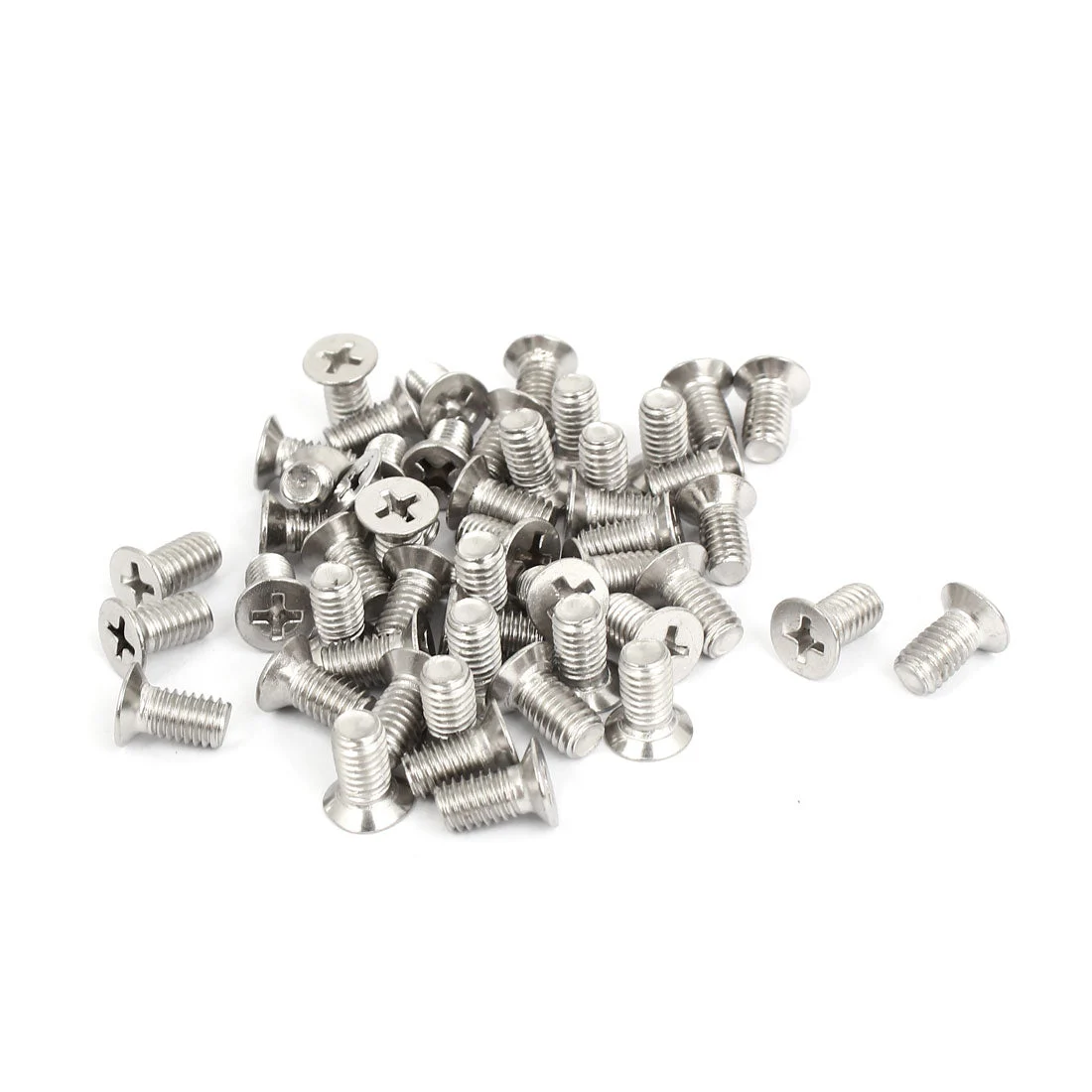 M6x12mm Stainless Steel Countersunk Flat Head Cross Phillips Screw Bolts 50pcs