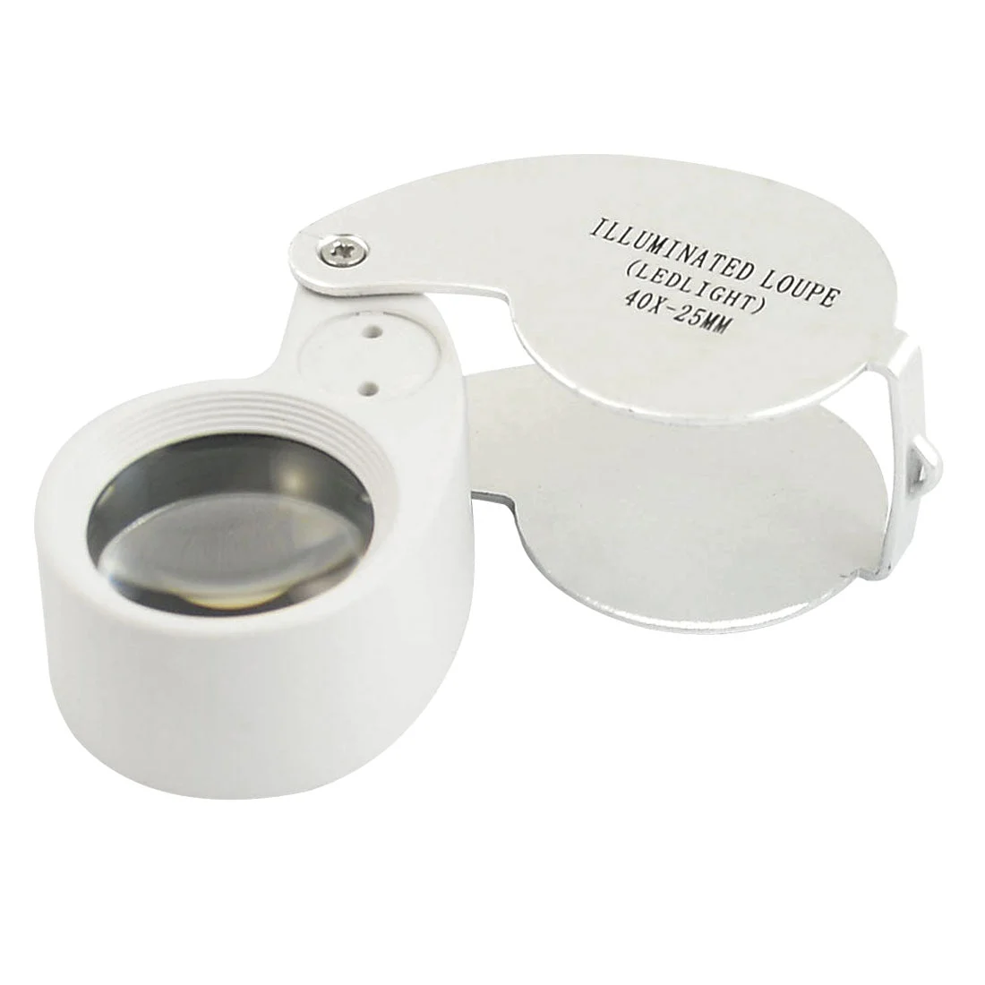 Uxcell Pocket LED Light Illuminated Magnifier Jewelry Eye 4X Magnifying Loupe