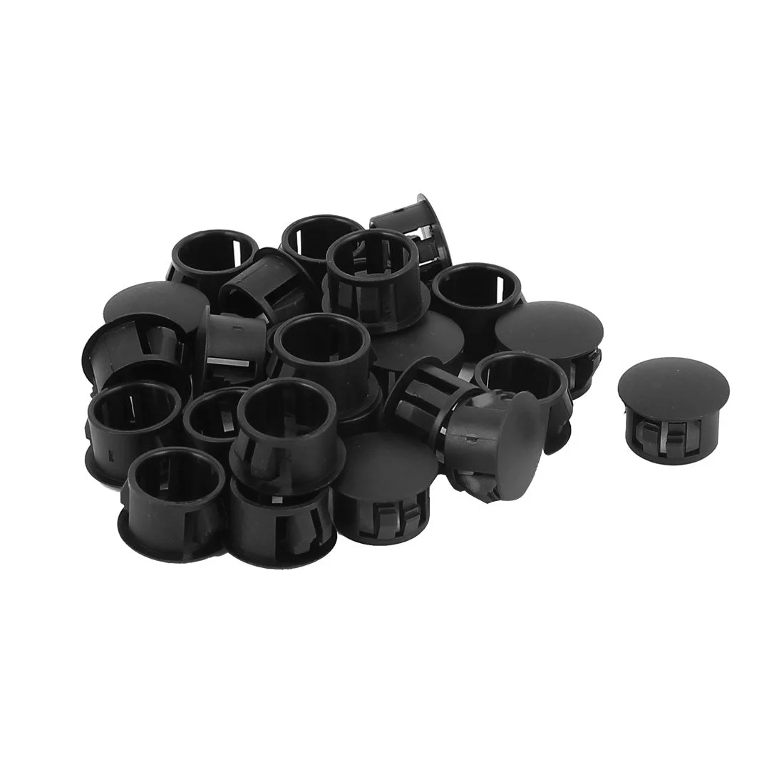 25pcs Plastic 14mm Dia Snap in Type Locking Hole Connectors Button Cover