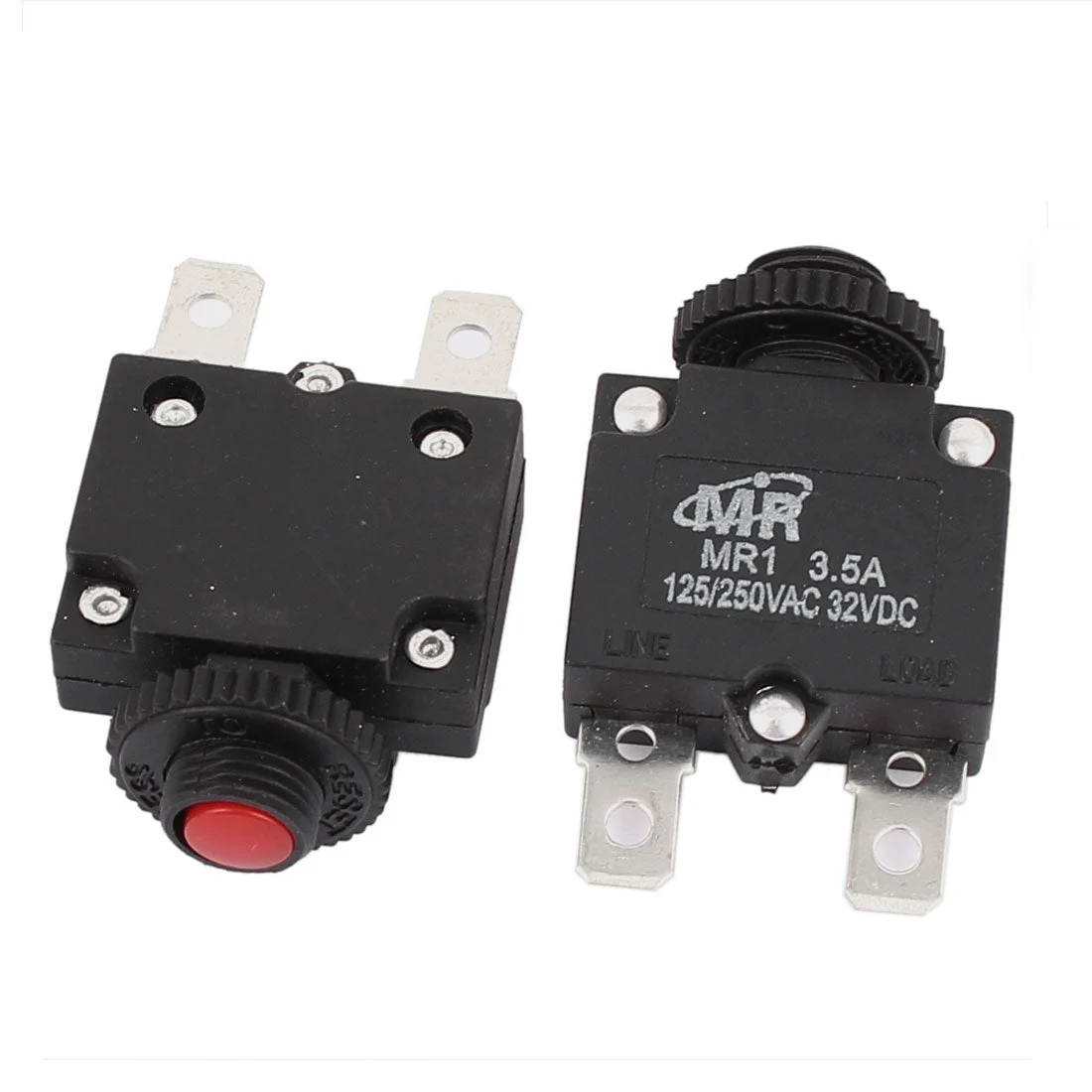 2pcs AC 125V/250V 3.5A Red Reset Button Overload Protector Circuit Breaker