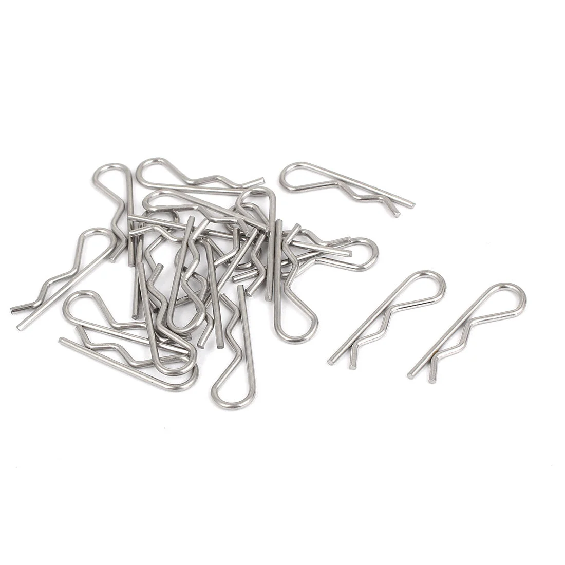 20 Pcs Hair Pins Cotter Clip Hardware Silver Tone 1.2mm x 25mm