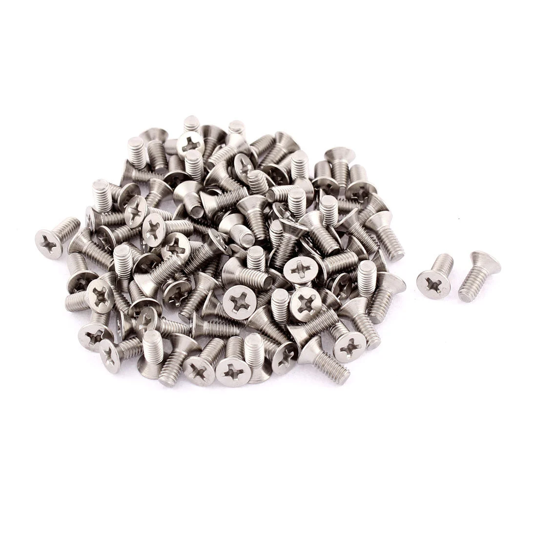M4 - 0.7 x 10mm Fine Thread Phillips Flat Head Countersunk Bolts Machine Screws 100pcs