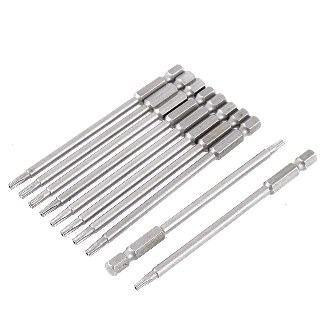 10pcs 100mm Hex Shank Magnetic T15 Torx Security Screwdriver Bits Tool