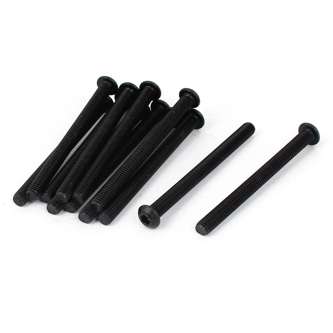 M6x70mm 10.9 Alloy Steel Button Head Hex Socket Cap Screw Bolt Black 12pcs