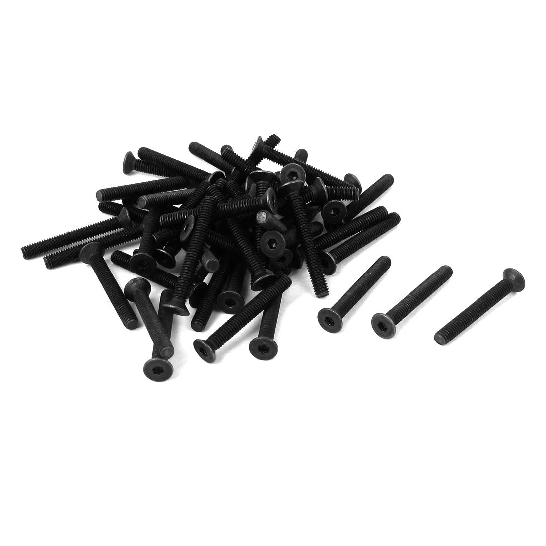 M2.5x20mm 10.9 Carbon Steel Countersunk Head Hex Socket Screw Black 40pcs