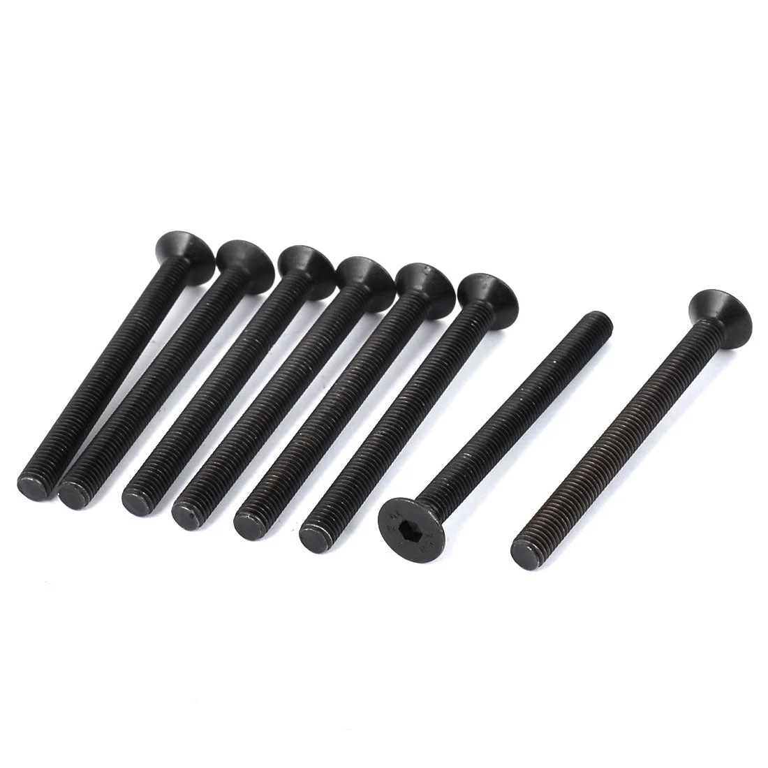M8x90mm 10.9 Carbon Steel Countersunk Head Hex Socket Screw Black 8pcs