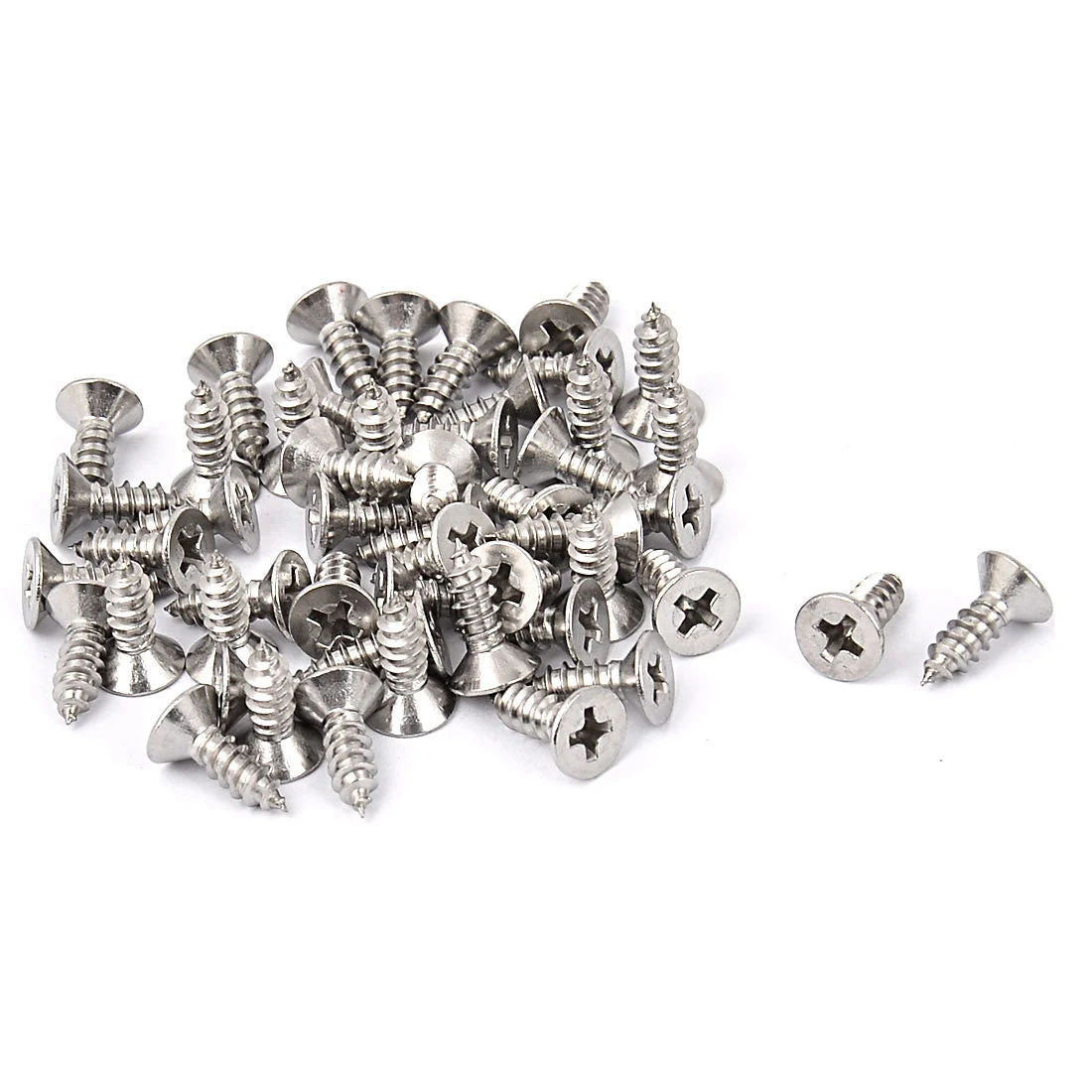 M4.2 x 13mm Countersunk Cross Head Self Tapping Screw Fasteners 50 Pcs