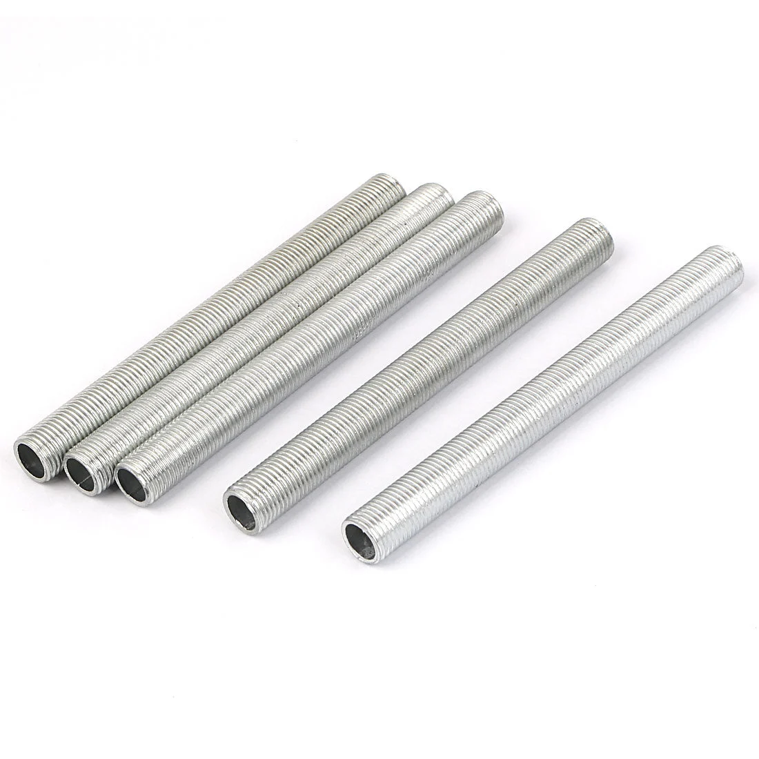 M10 1mm Pitch Threaded Zinc Alloy Pipe Nipple Lamp Repair Part 100mm Long 5pcs