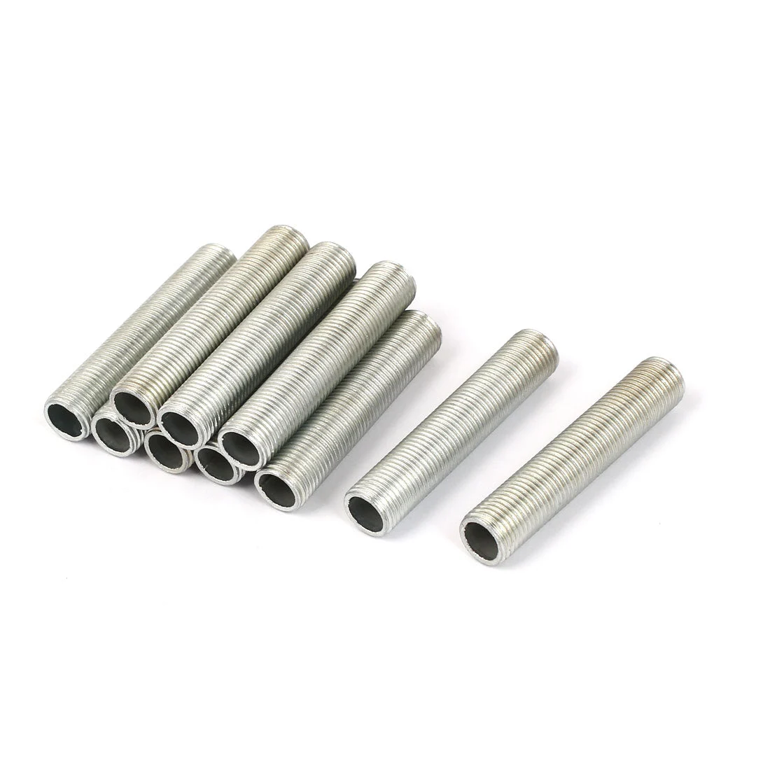 M10 1mm Pitch Threaded Zinc Alloy Pipe Nipple Lamp Repair Part 50mm Long 10pcs
