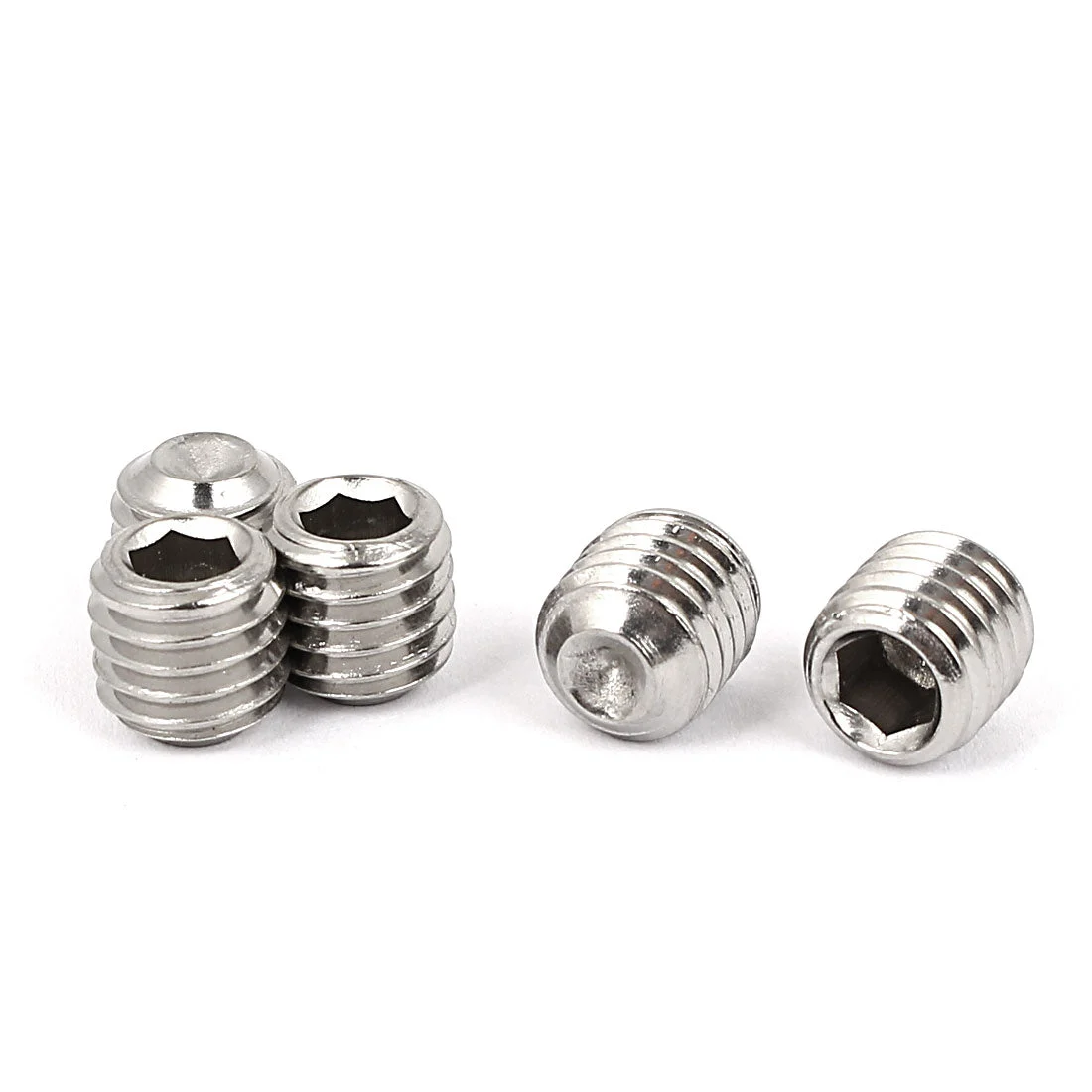 M10x10mm Cup Point Hex Socket Grub Set Screws 5pcs for Gear