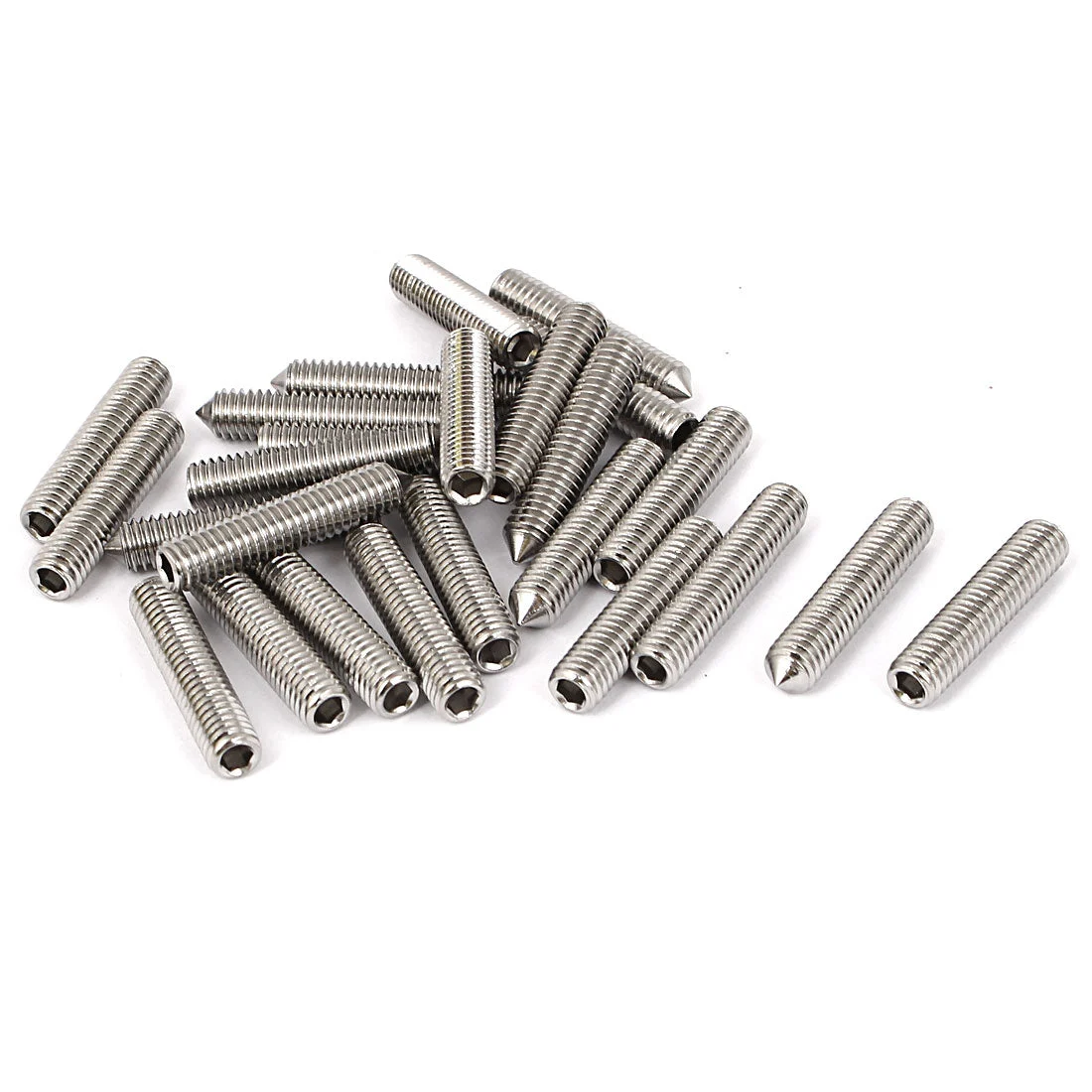 M6x30mm Stainless Steel Cone Point Hex Socket Grub Screws 25pcs