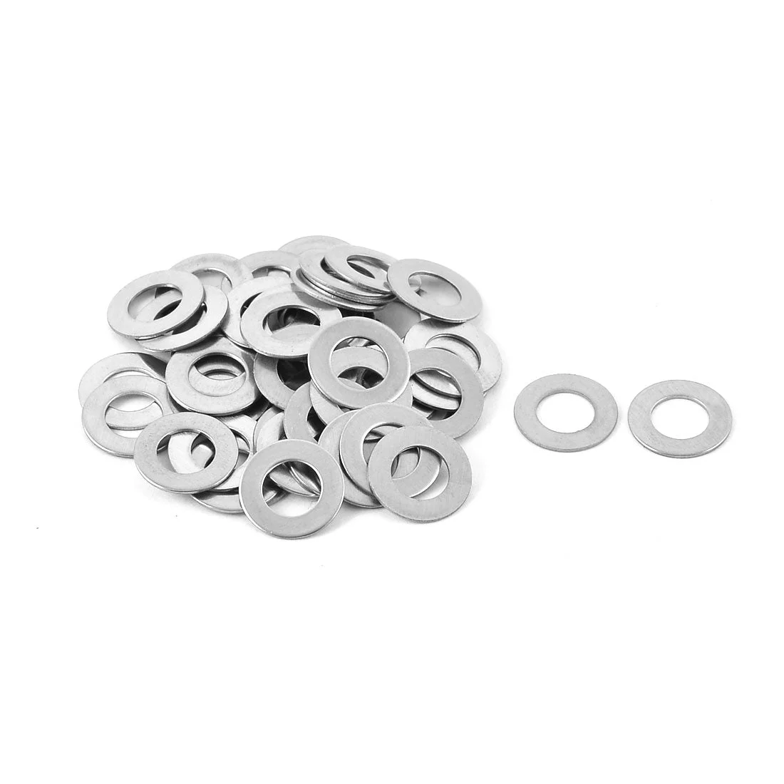 Screw Bolt M6 x 12mm x 0.5mm Stainless Steel Flat Pad Washer Gasket Silver Tone 50pcs