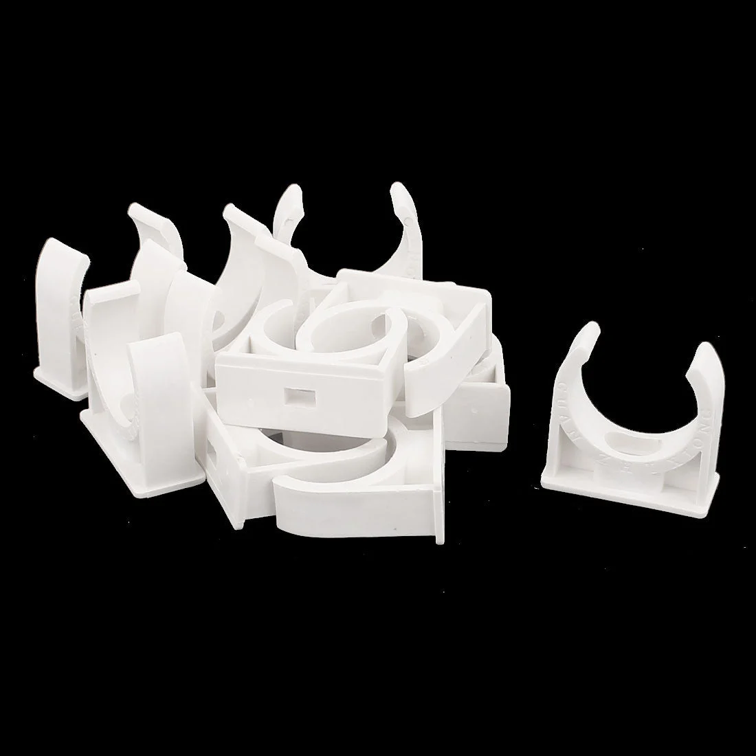 12 Pcs 30mm Diameter PVC Water Tube Pipe Clamps Clips Connectors White