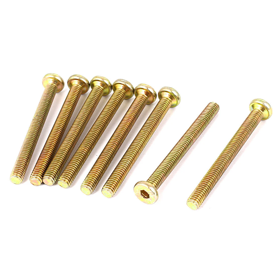 M6 x 60mm Hex Bolt Socket Head Cap Machine Screws Bronze Tone 8 Pcs
