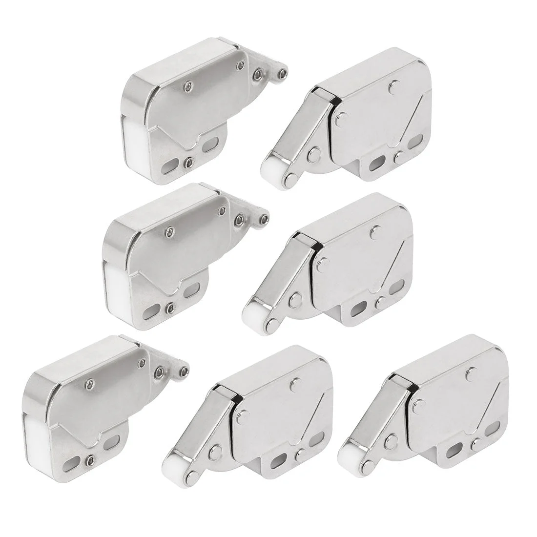 Kitchen Cabinet Press Spring Open Door Tip Touch Push Catch Latch Silver Tone 7pcs