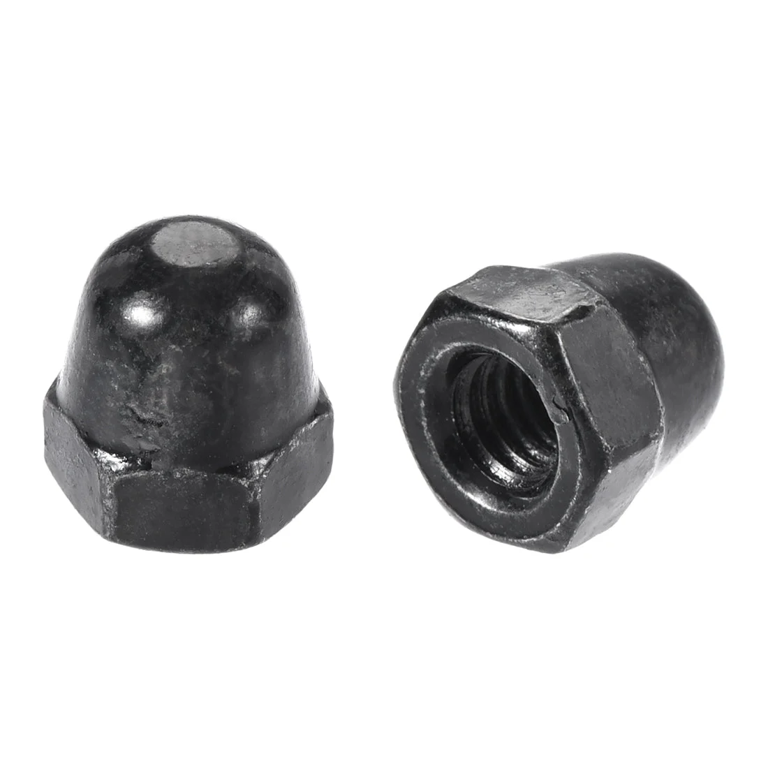 M4 Thread Dia Dome Head Carbide Steel Cap Acorn Hex Nuts Black 50pcs