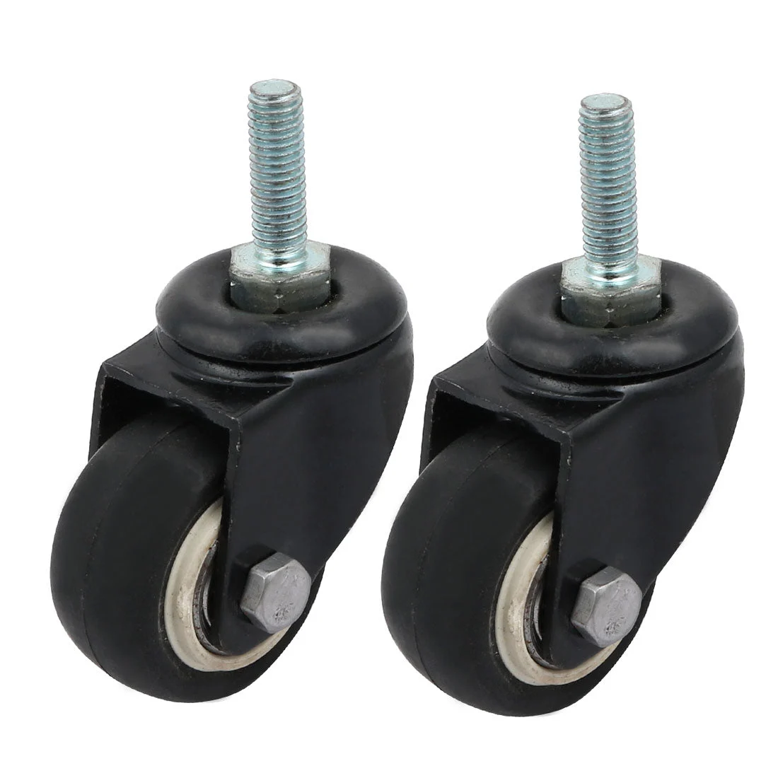 1.5-inch Dia M8 Threaded Stem Swivel Caster Wheel 2pcs