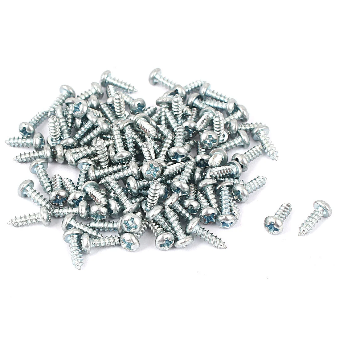 M3x10mm Zinc Plated Phillips Round Head Self Tapping Screws Fastener 100pcs