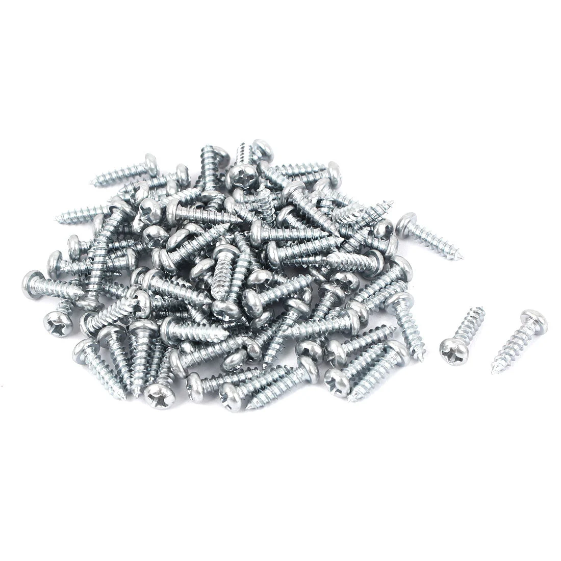 M3x12mm Zinc Plated Phillips Round Head Self Tapping Screws Fastener 100pcs