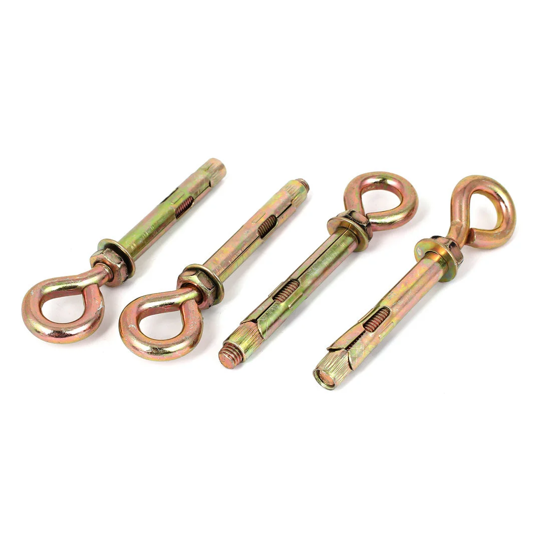 Wall Concrete Brick Expansion Screws Closed Hook Bolts 12mm Dia Sleeve 4 Pcs