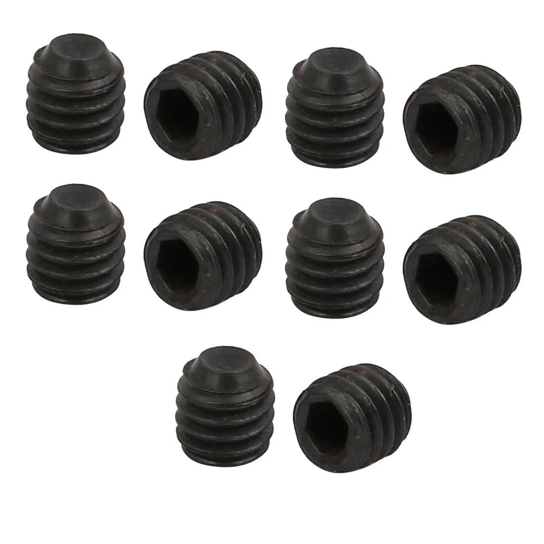 Uxcell M4 x 4mm Cup Point Hex Socket Grub Set Screws Black 10pcs