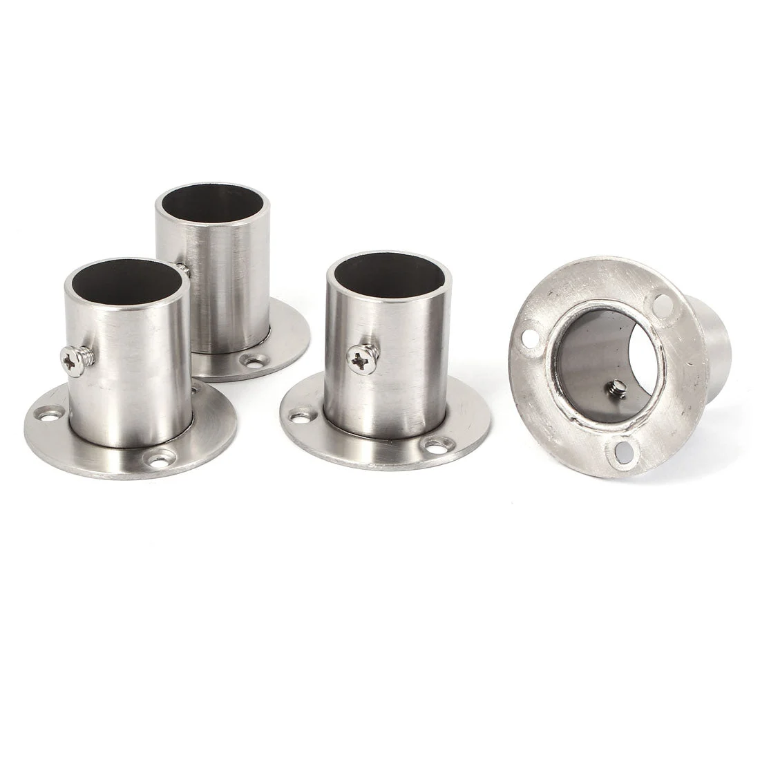Wardrobe 25mm Tube Stainless Steel Hanging Rail End Support 4pcs