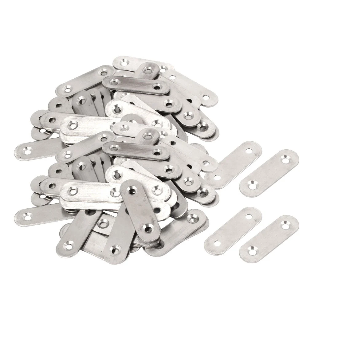 Metal Flat Repair Joining Brace Mending Fixing Plate 50mmx16mmx2mm 100pcs