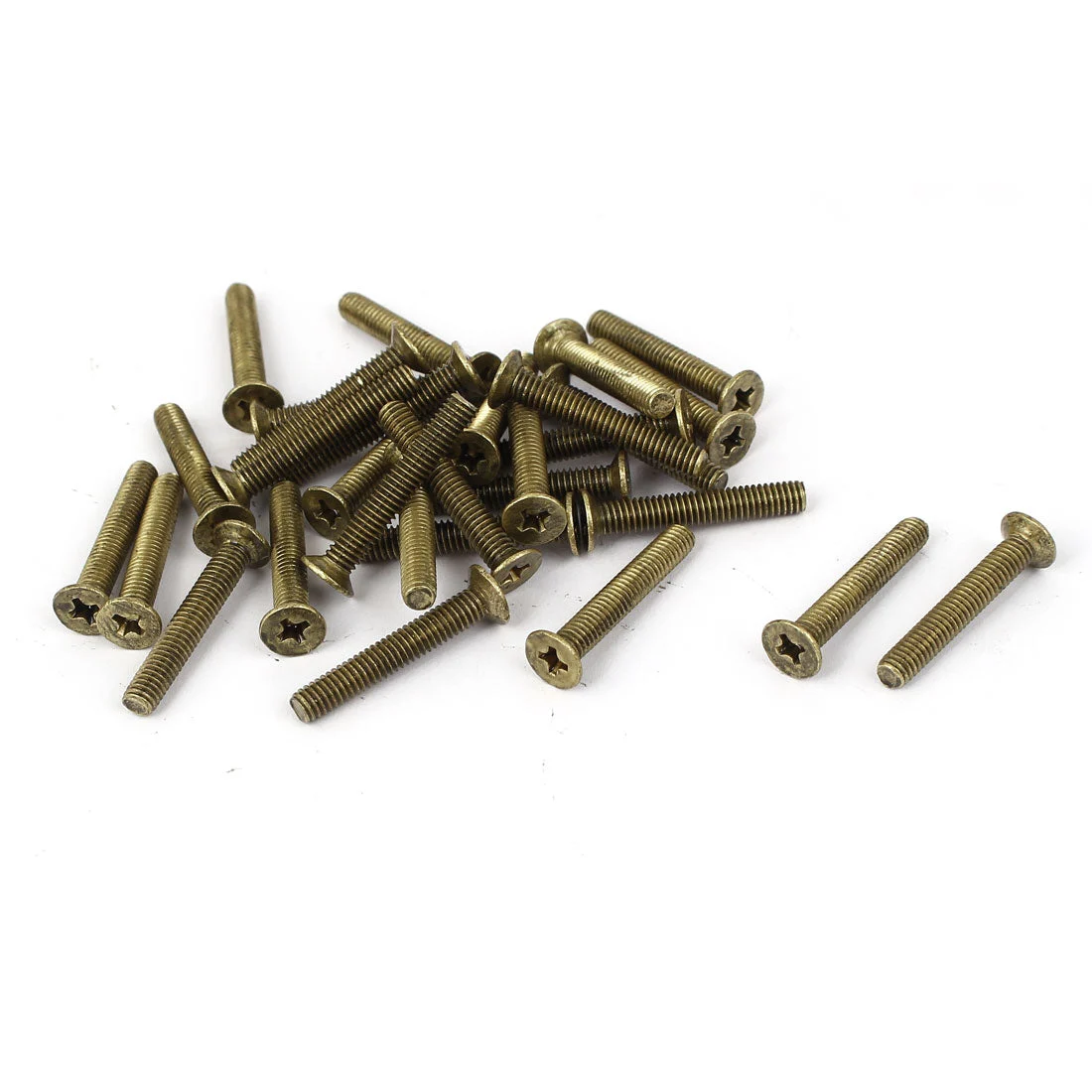 M4 x 0.7mm Pitch Brass Phillips Drive Flat Head Countersunk Screws 30 Pcs
