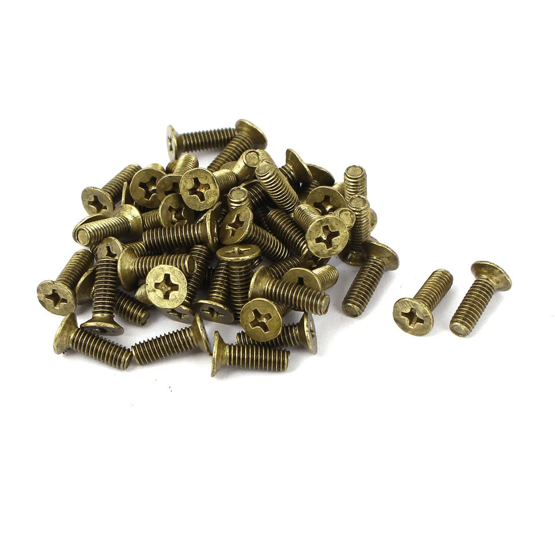 M4 x 12mm Brass Phillips Drive Fastening Countersunk Screws GB819 50 Pcs