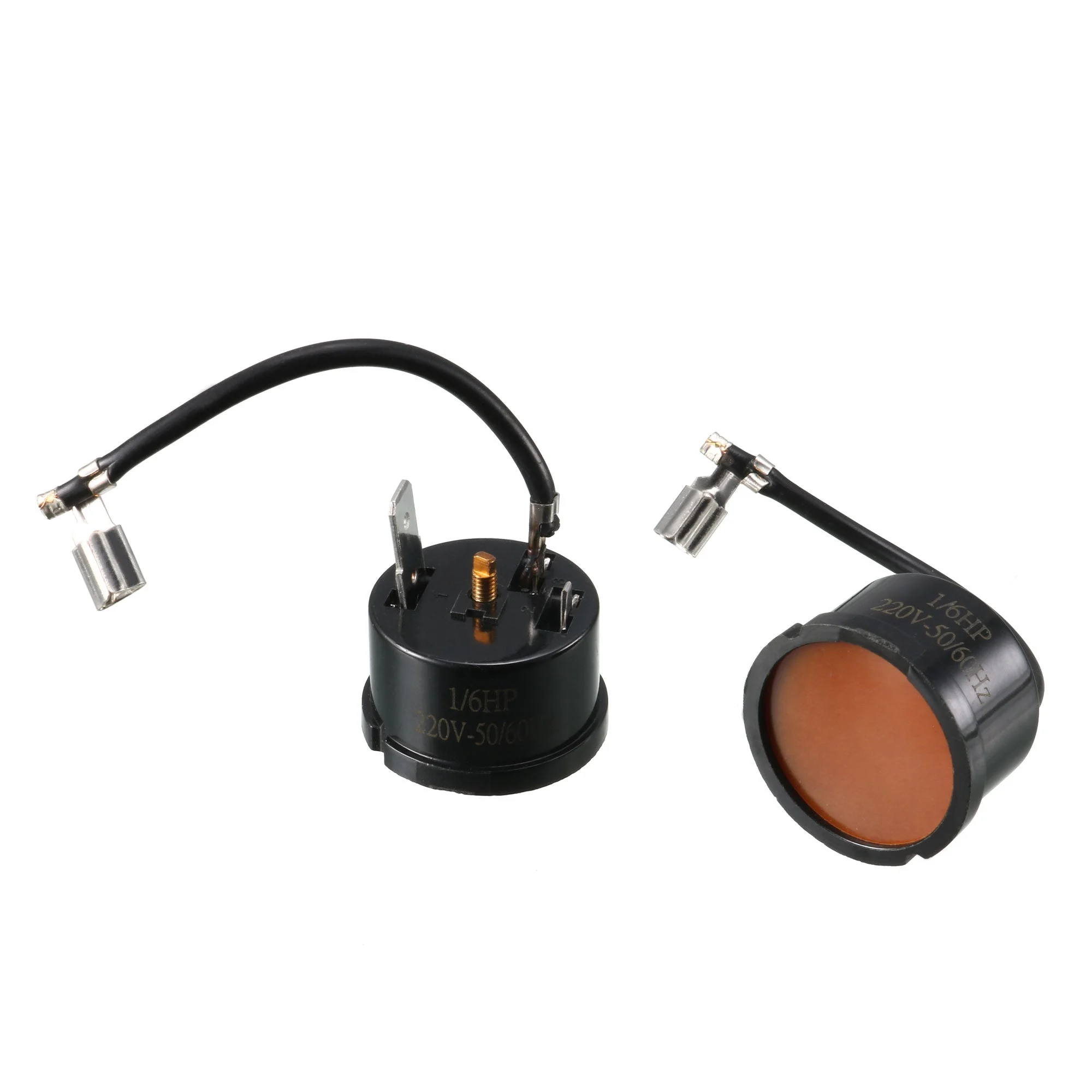 2 Pcs Round Shell Overload Thermal Protector Relay for 1/6 HP Fridge AC220V