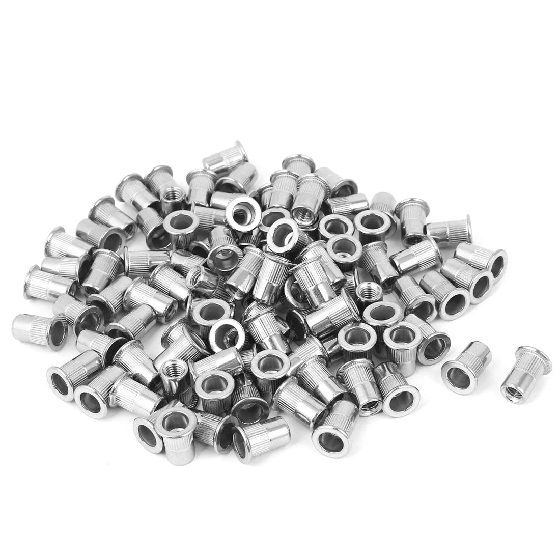 M6 Stainless Steel Flat Head Rivet Nut Insert Nutsert 100pcs