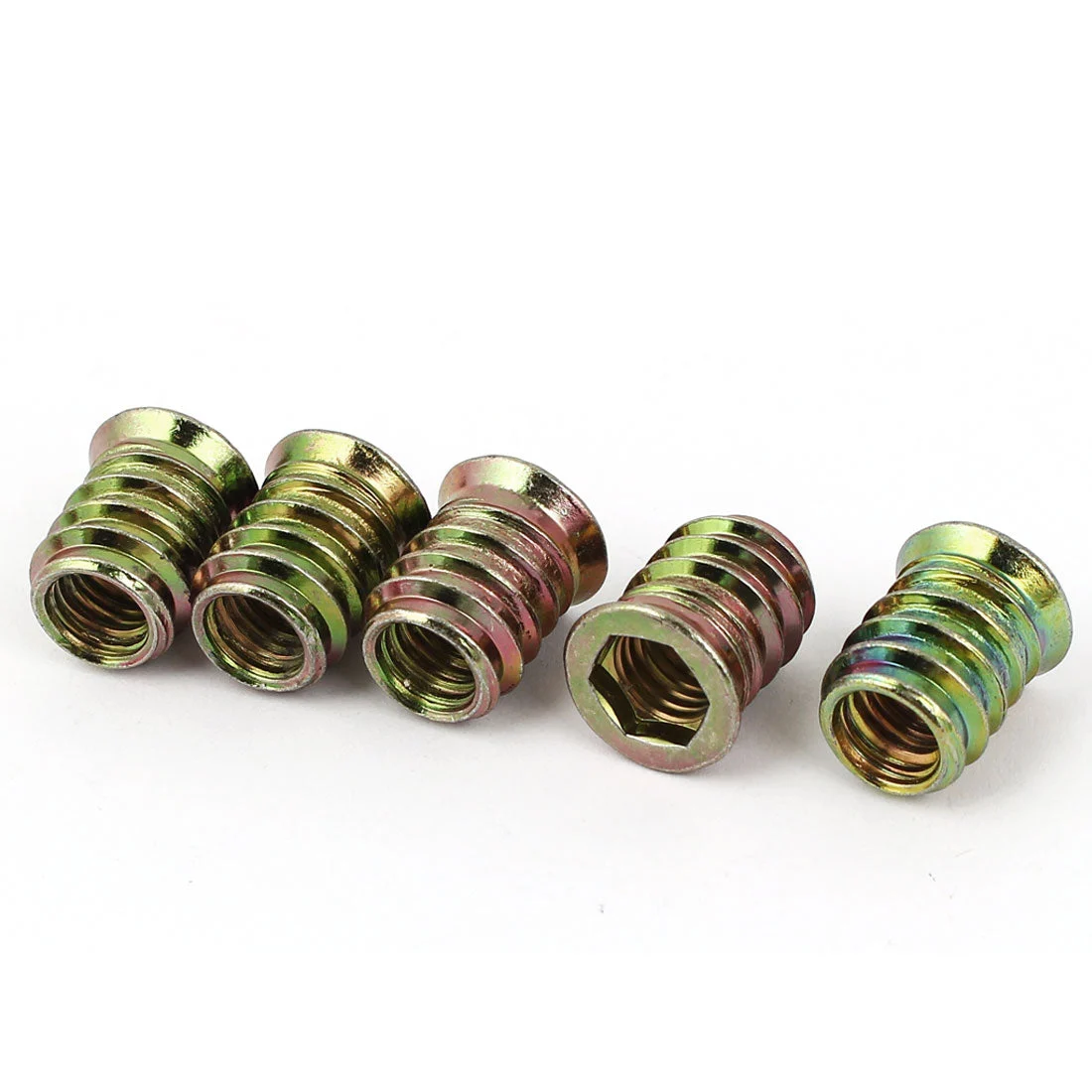 5pcs M10 x 20mm Wood Insert Interface Screws Hexagon Socket E-Nuts for Furniture