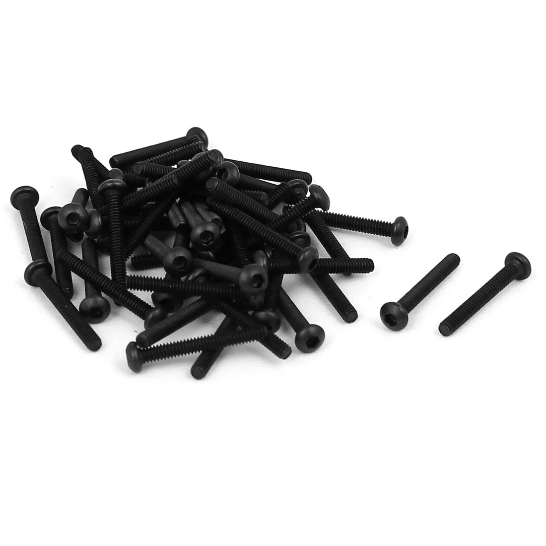 M2x15mm Metal Grade 10.9 Button Head Hex Socket Cap Screw Bolt Fastener 50pcs