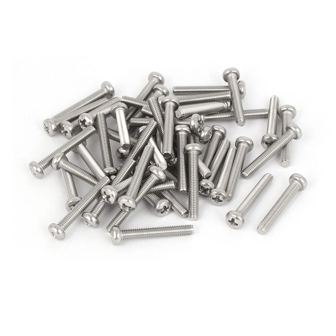 50 Pc M3x20mm 316 Stainless Steel Phillips Pan Head Machine Screws Silver Tone