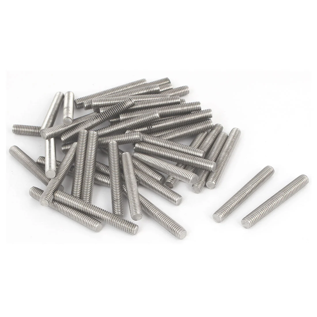 M6 x 45mm Male Threaded 304 Stainless Steel Rod Bar Studs Hardware 20 Pcs