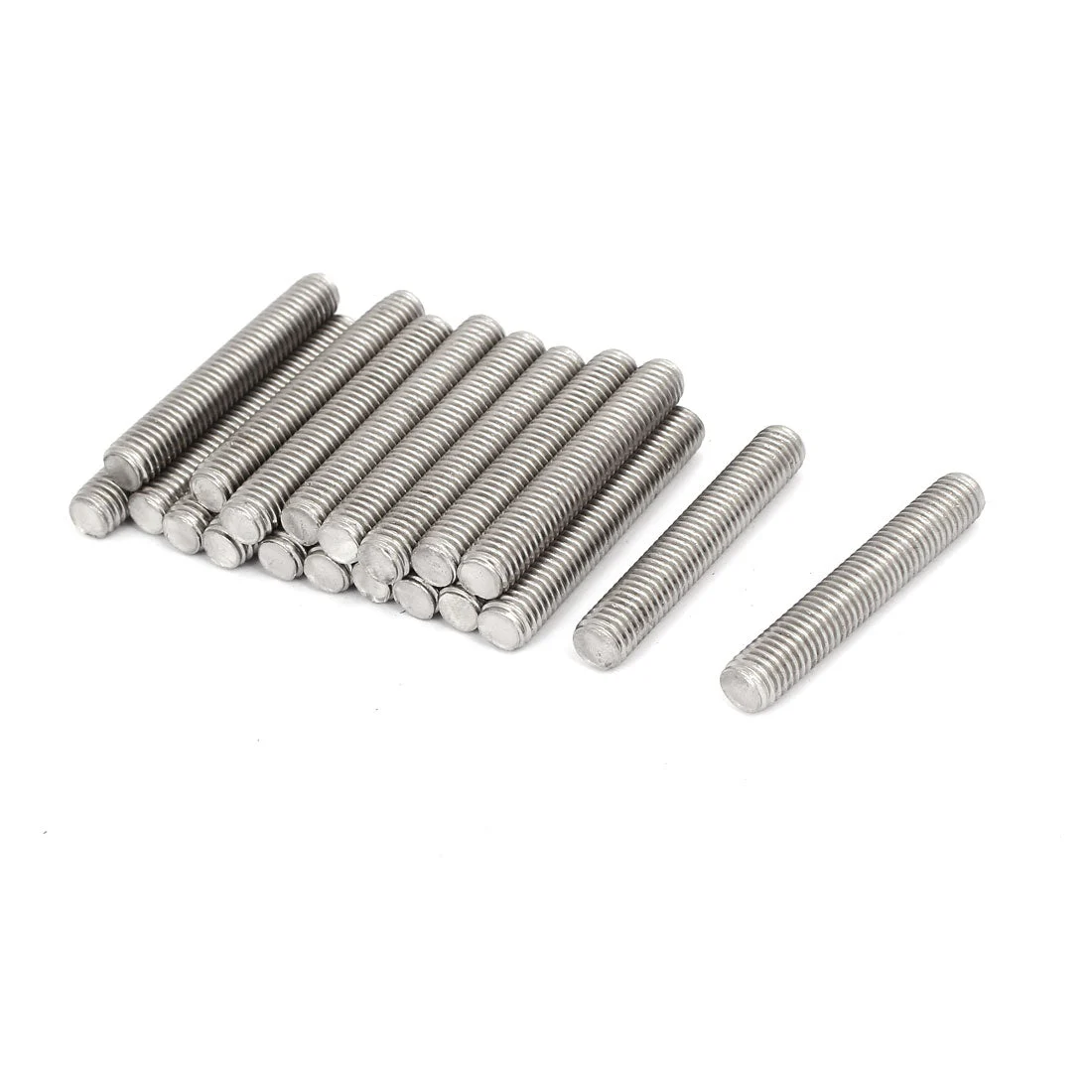 M8 x 50mm 1.25mm Pitch 304 Stainless Steel Fully Threaded Rods Fasteners 20 Pcs