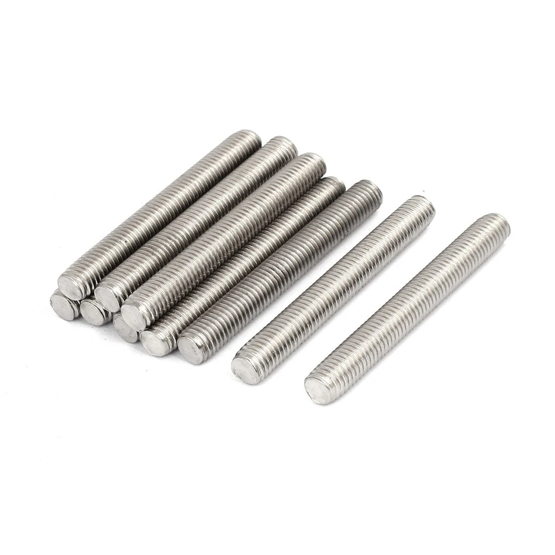 M10 x 80mm 304 Stainless Steel Fully Threaded Rods Bar Studs Silver Tone 10 Pcs