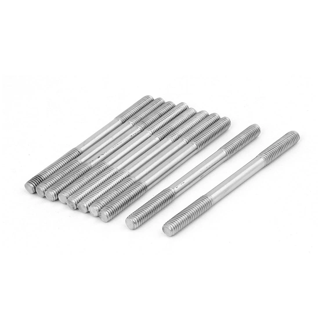 M6x80mm 304 Stainless Steel Double End Threaded Stud Screw Bolt 10pcs