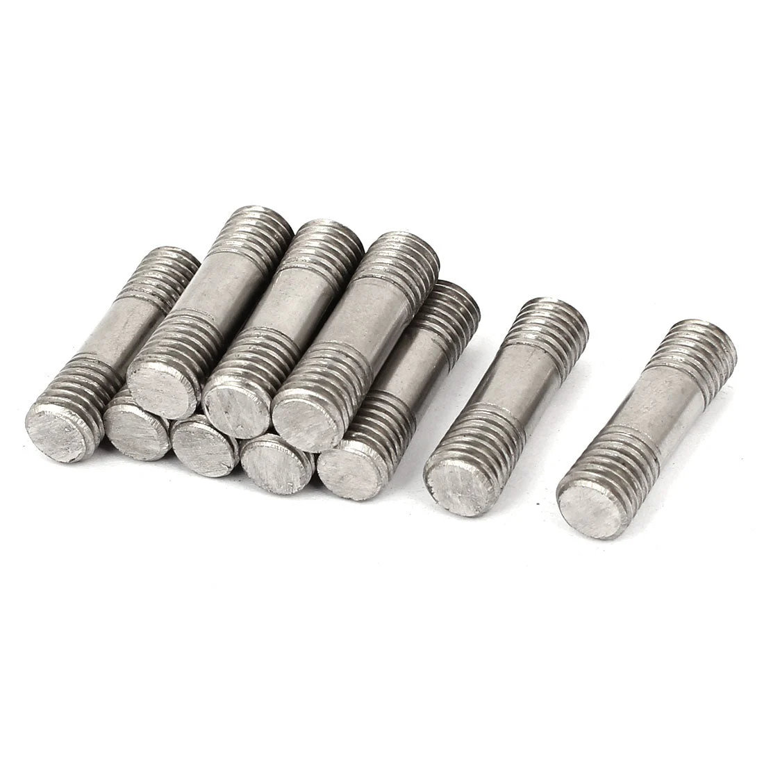 304 Stainless Steel Double End Thread Tight Adjustable Push Rod Stud M10x35mm 10pcs