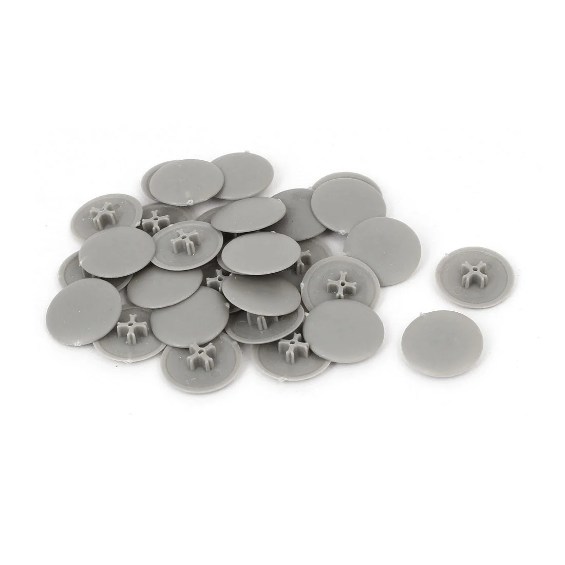 17mm x 4mm Plastic Round Phillips Screw Cap Cross Head Cover Gray 30pcs