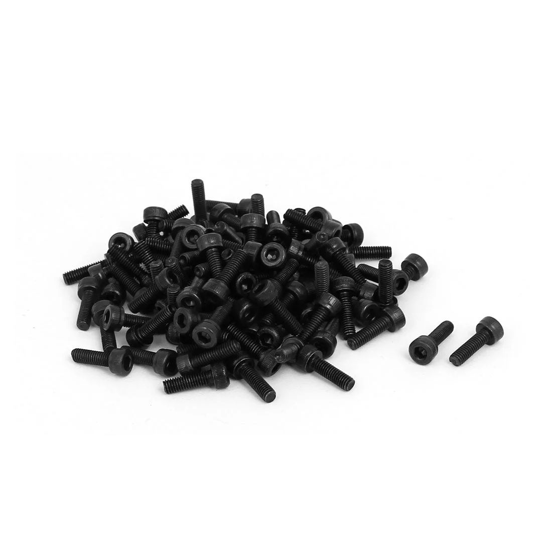 M3x10mm Fully Thread Hex Socket Head Knurled Cap Screw Bolt Black 100pc