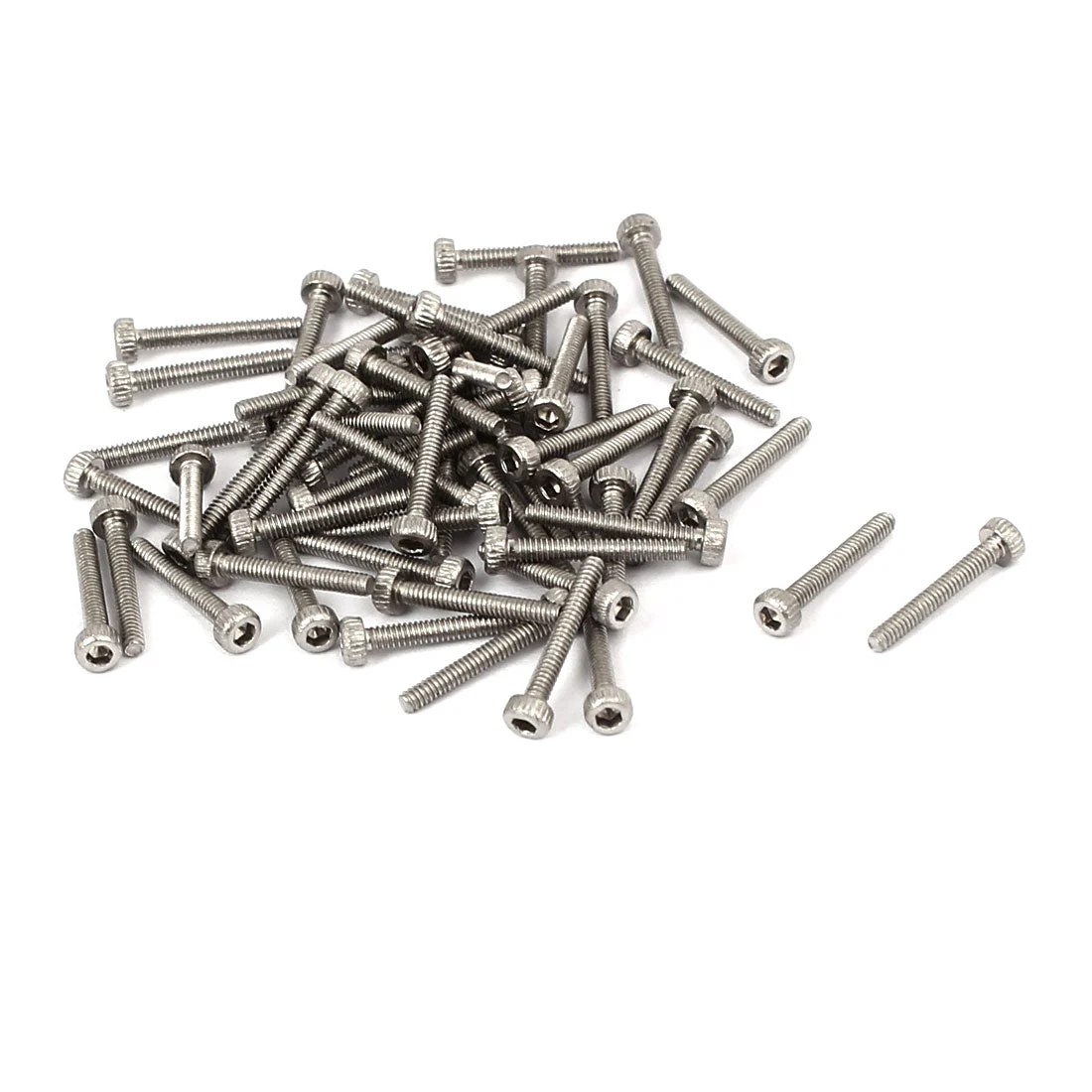 60pcs M1.4x10mm 0.3mm Pitch 304 Stainless Steel Hex Socket Head Cap Screw DIN912