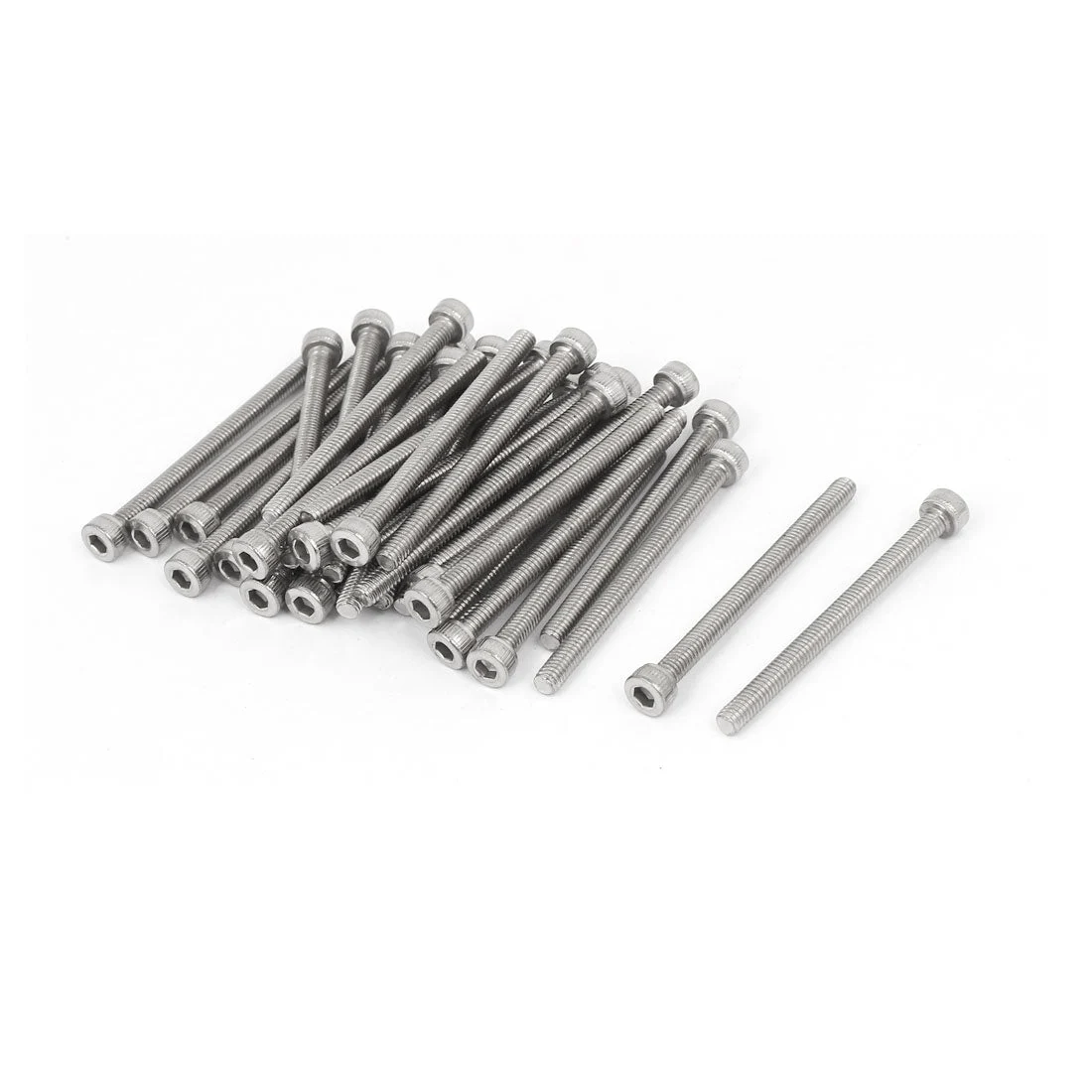 M4x50mm Thread 304 Stainless Steel Hex Socket Head Cap Screw Bolt DIN912 35pc