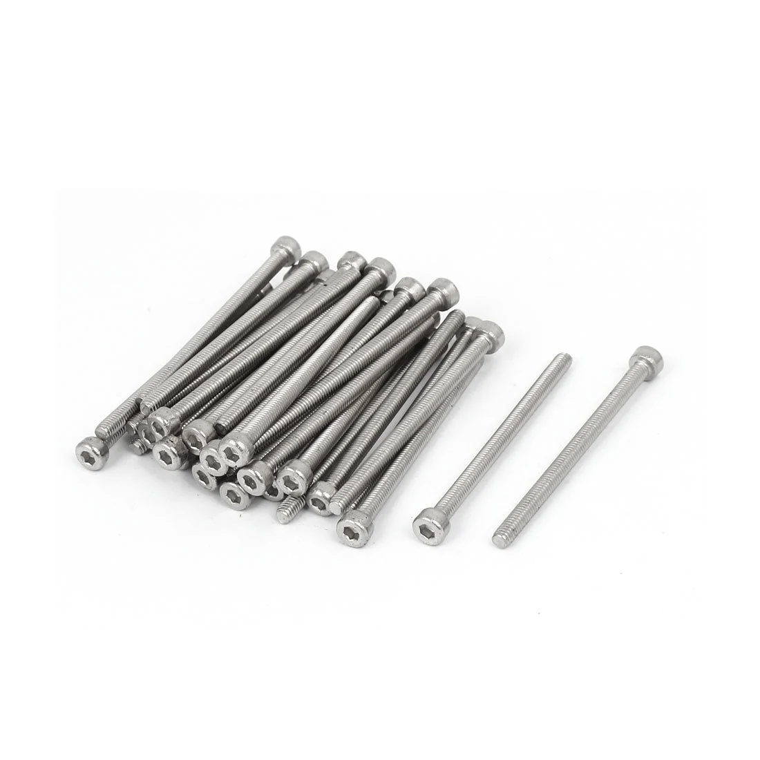 M4x60mm Thread 304 Stainless Steel Hex Socket Head Cap Screw Bolt DIN912 35pc