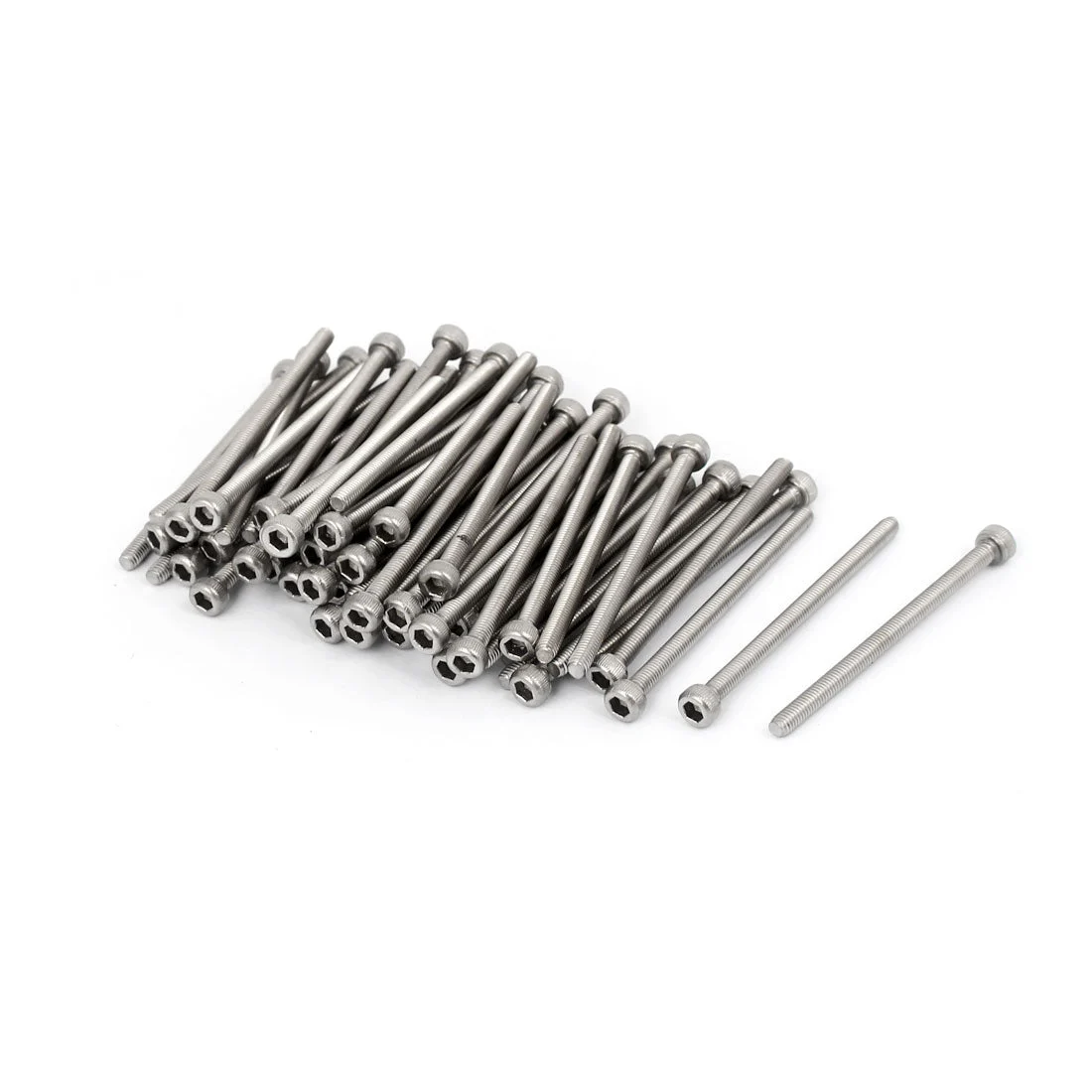 M3x45mm Thread 304 Stainless Steel Hex Socket Head Cap Screw Bolt DIN912 60pc