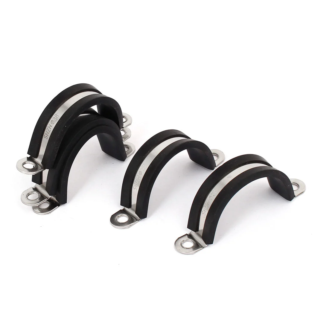 38mm U Clips EPDM Rubber Lined Mounting Brackets 5pcs for Pipe Tube Cable