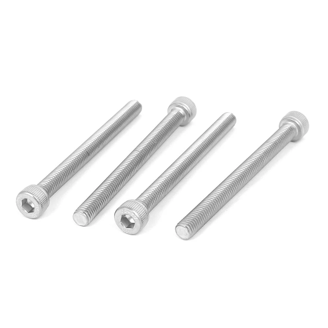 M8x90mm Thread 304 Stainless Steel Hex Socket Head Cap Screw Bolt DIN912 4pcs