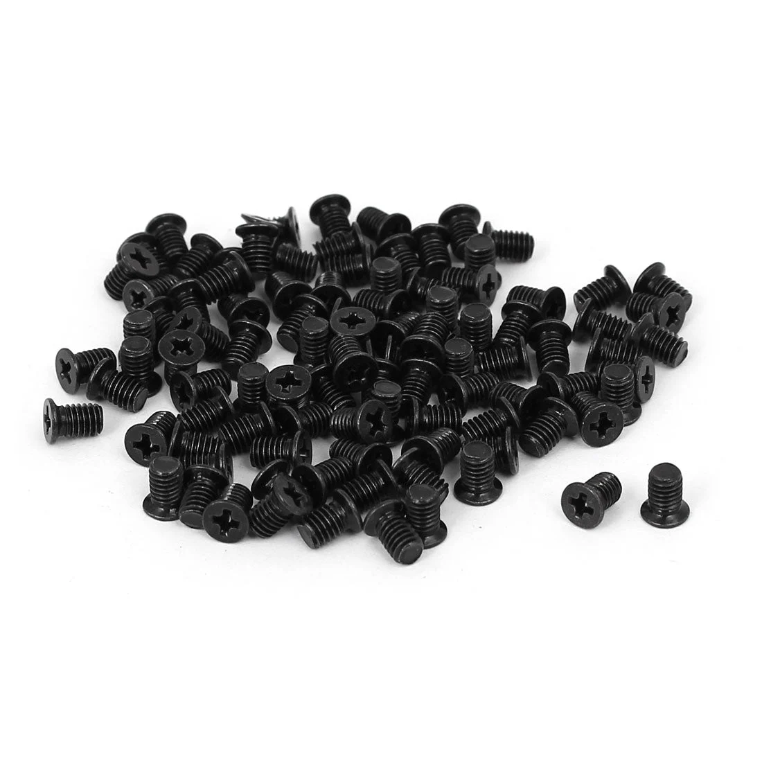 Computer PC Case HDD Flat Phillips Head Hard Drive Screw Black M3x4.8mm 100pcs