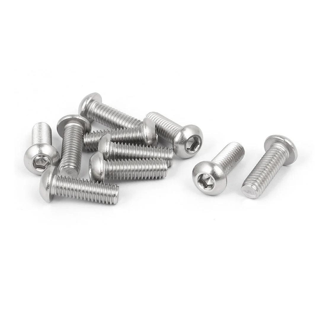 M6x18mm 316 Stainless Steel Button Head Hex Socket Cap Screw Bolt Fastener 10pcs