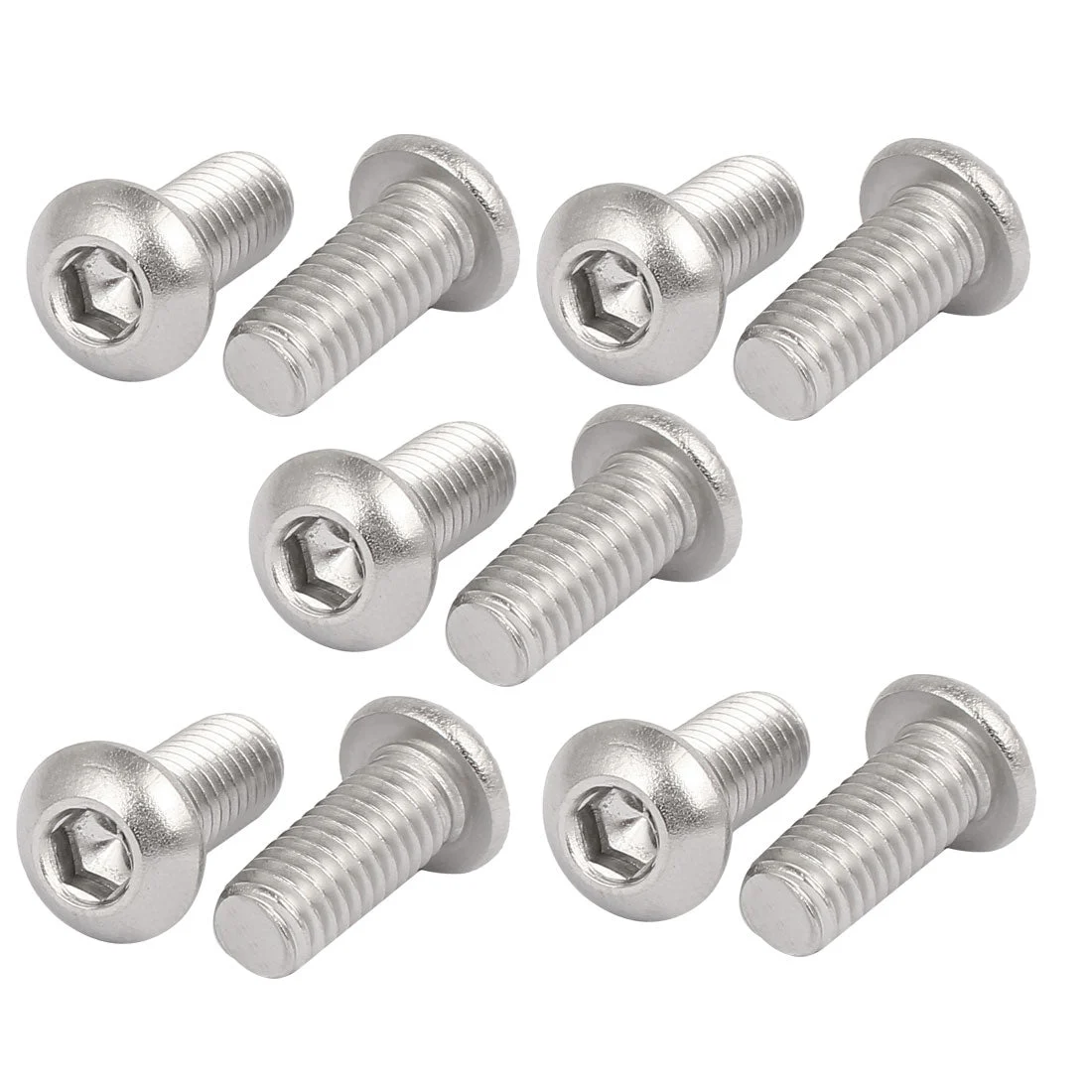 M6x14mm 316 Stainless Steel Button Head Hex Socket Cap Screw Bolt Fastener 10pc